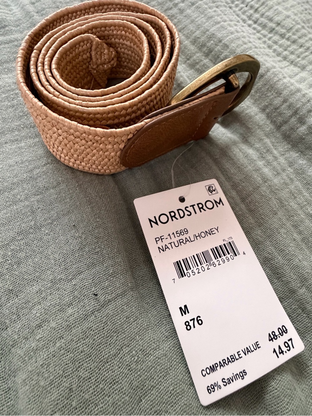 LP Blue Tan Woven Belt NWT